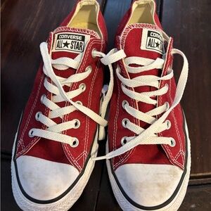 Converse Red Canvas All Star Sneakers with White Accents